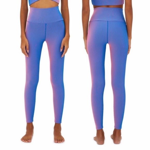 Beach Riot Taylor Legging Riviera Blue Pink Rib - Picture 4 of 8